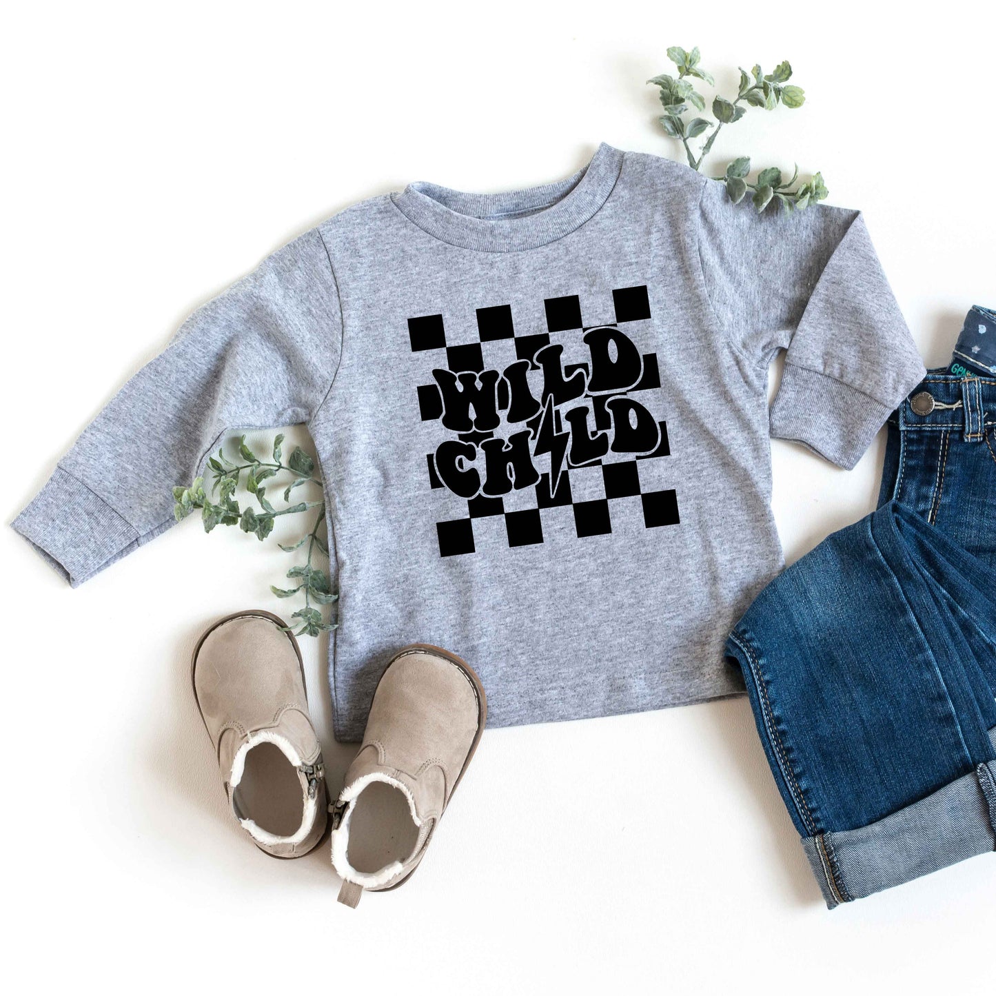 Wild Child Lightning Bolt | Youth Long Sleeve Tee by The Juniper Shop