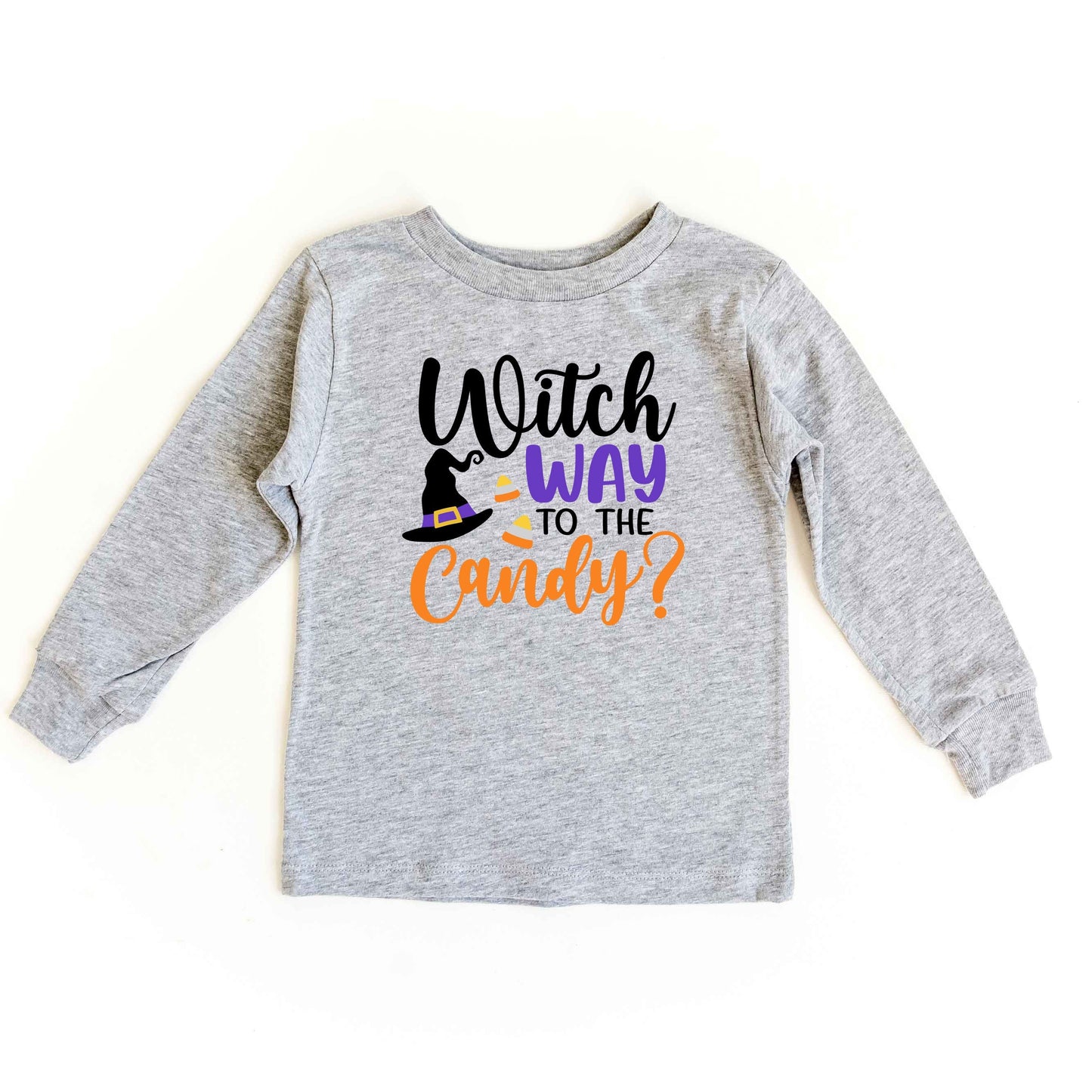 Witch Way To The Candy | Youth Graphic Long Sleeve Tee by The Juniper Shop