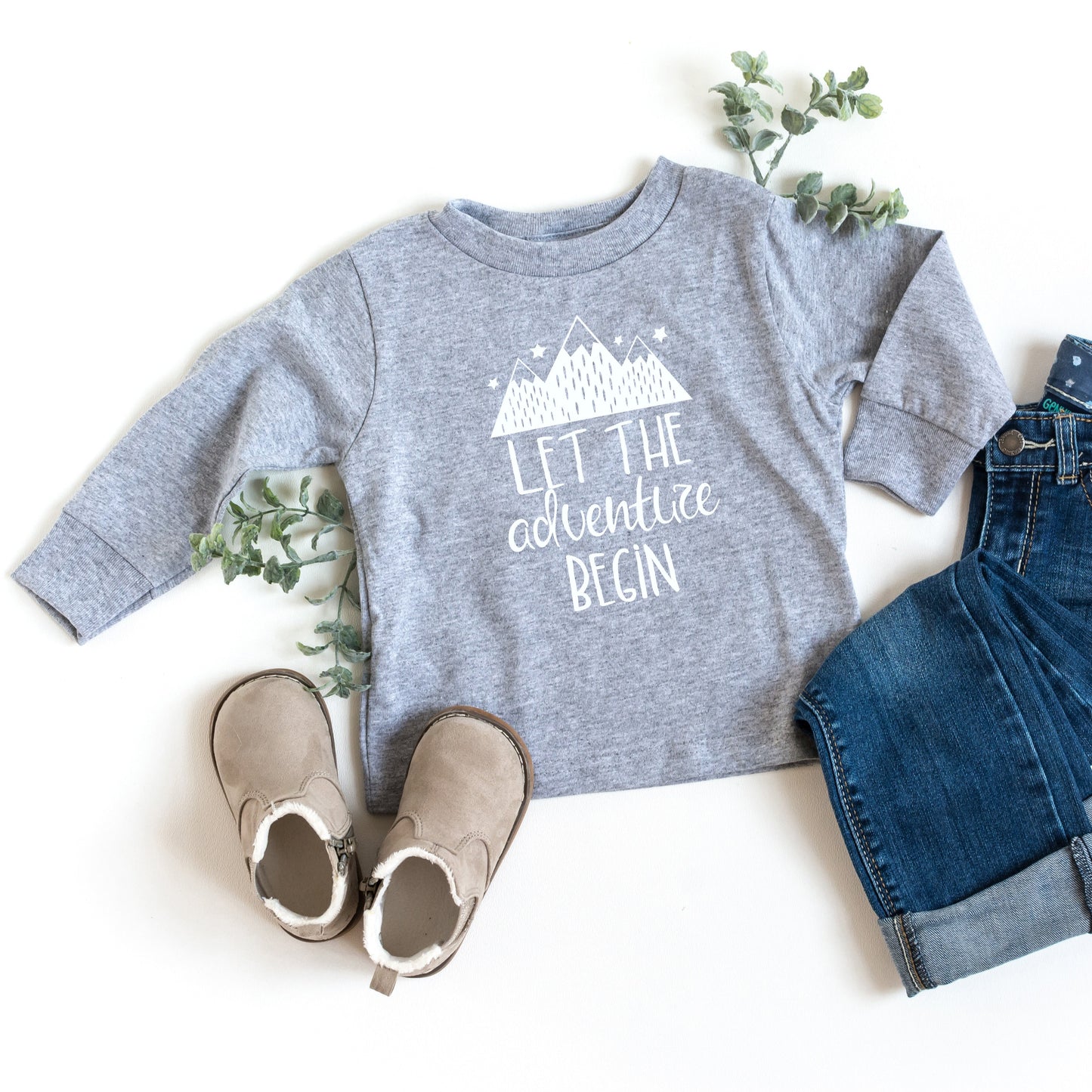 Let The Adventure Begin Mountains | Youth Long Sleeve Tee by The Juniper Shop