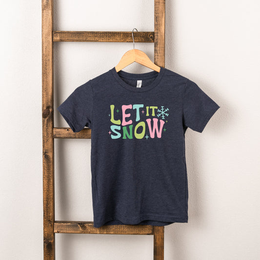 Let It Snow Colorful | Toddler Short Sleeve Graphic Tee by The Juniper Shop