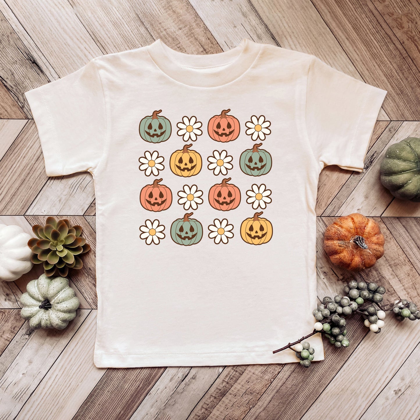 Pumpkin Daisies | Youth Graphic Short Sleeve Tee by The Juniper Shop