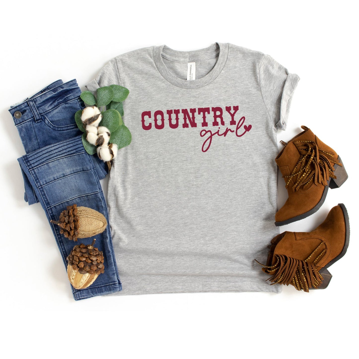 Country Girl Heart | Toddler Short Sleeve Crew Neck by The Juniper Shop