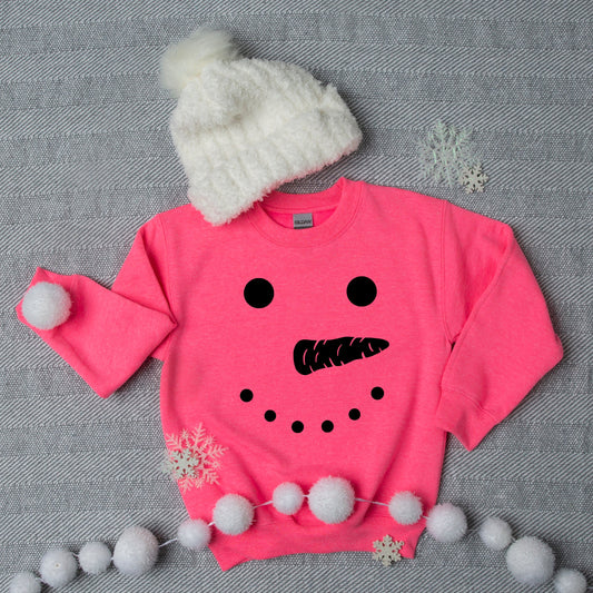 Snowman Face | Youth Graphic Sweatshirt by The Juniper Shop