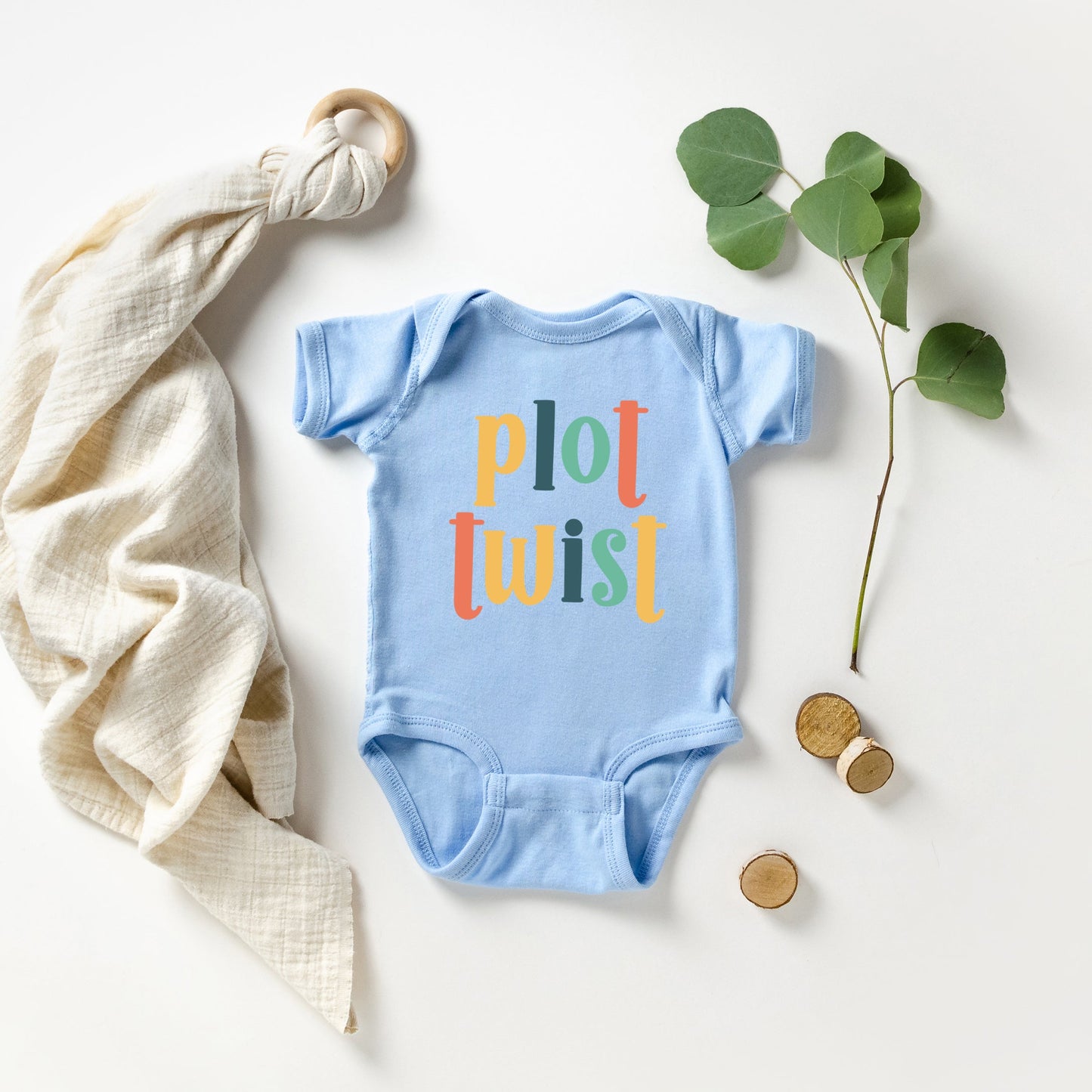 Plot Twist Colorful | Baby Graphic Short Sleeve Onesie by The Juniper Shop