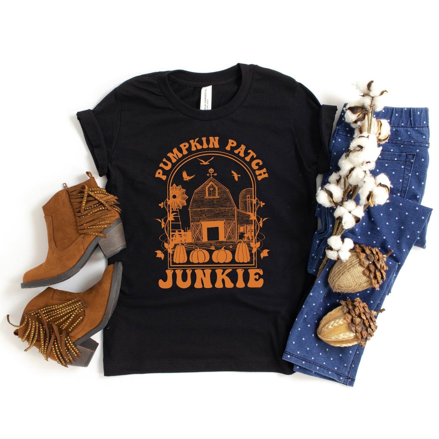 Pumpkin Patch Junkie | Youth Graphic Short Sleeve Tee by The Juniper Shop