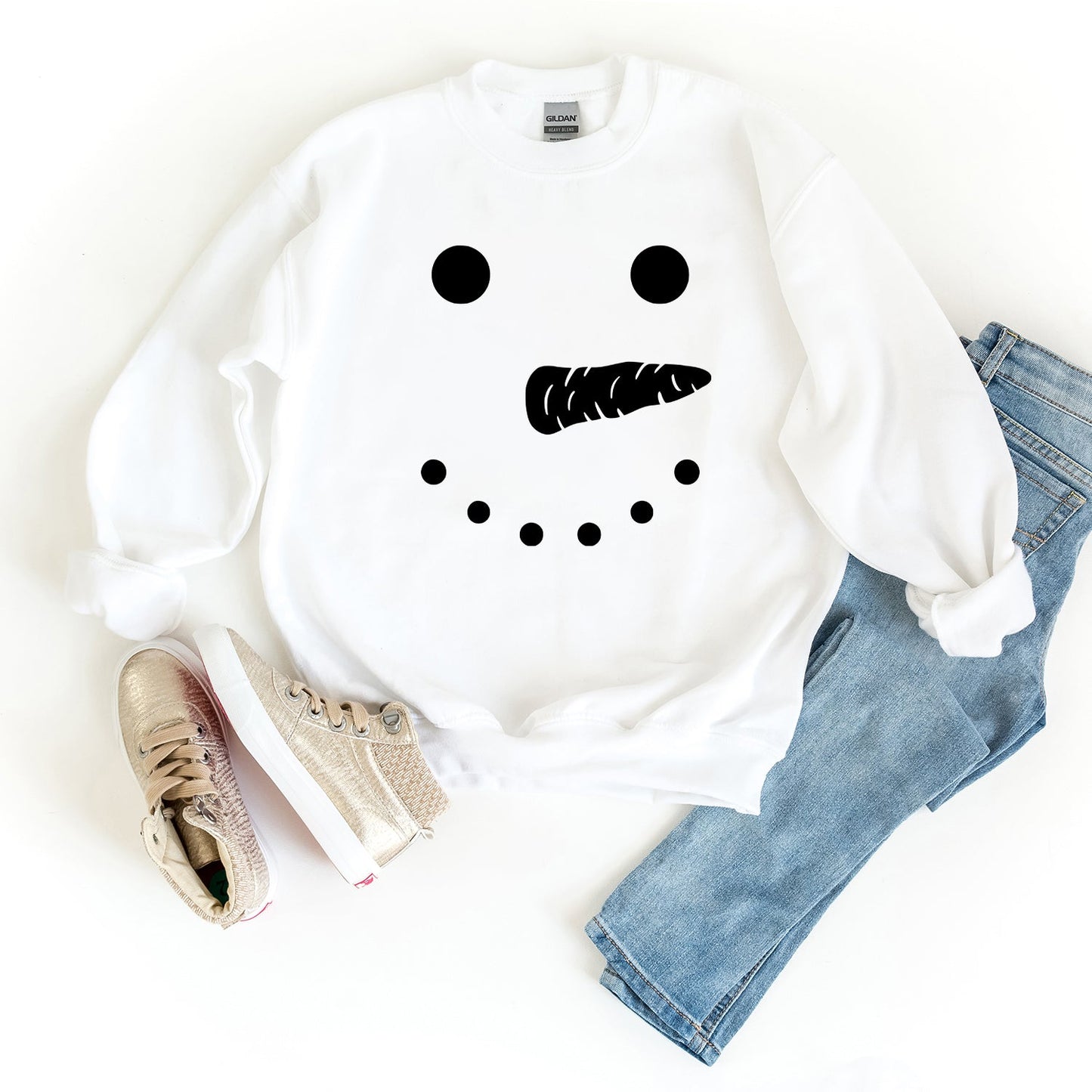 Snowman Face | Youth Graphic Sweatshirt by The Juniper Shop