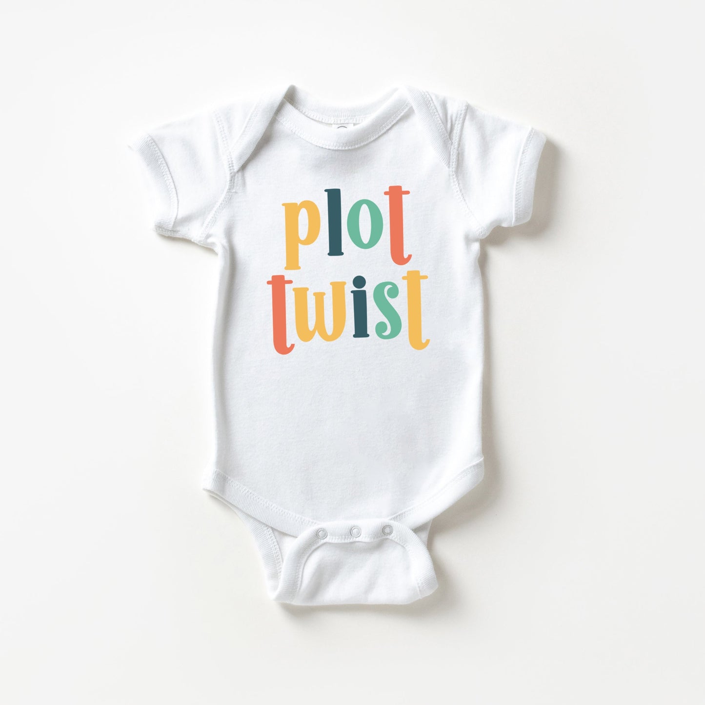 Plot Twist Colorful | Baby Graphic Short Sleeve Onesie by The Juniper Shop