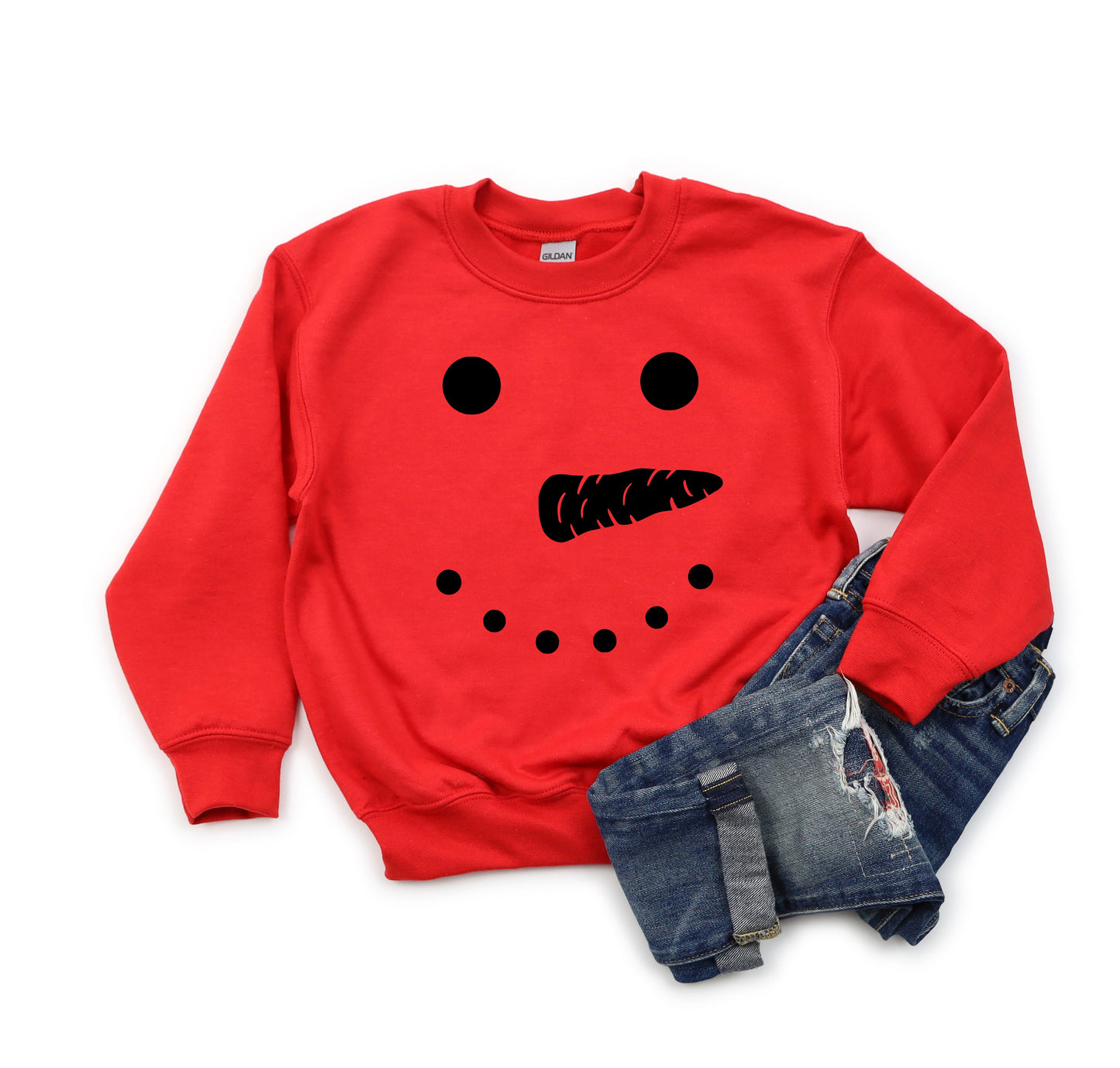 Snowman Face | Youth Graphic Sweatshirt by The Juniper Shop