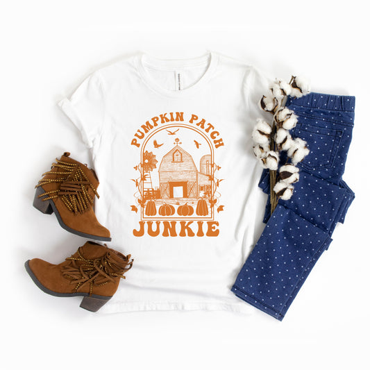 Pumpkin Patch Junkie | Youth Graphic Short Sleeve Tee by The Juniper Shop