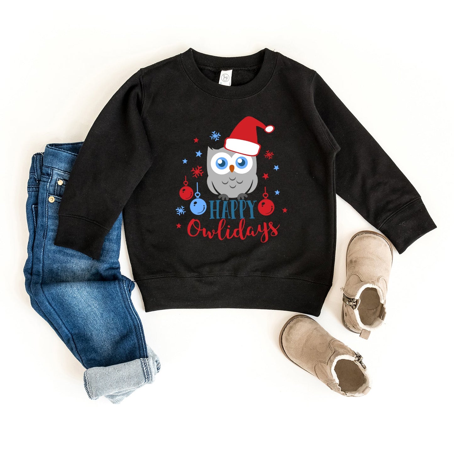 Happy Owlidays | Toddler Sweatshirt by The Juniper Shop