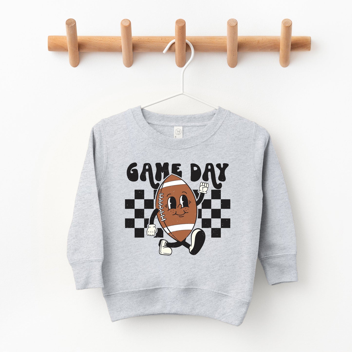 Football Game Day Checkered | Toddler Graphic Sweatshirt by The Juniper Shop