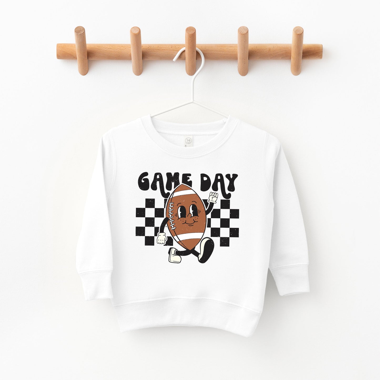 Football Game Day Checkered | Toddler Graphic Sweatshirt by The Juniper Shop