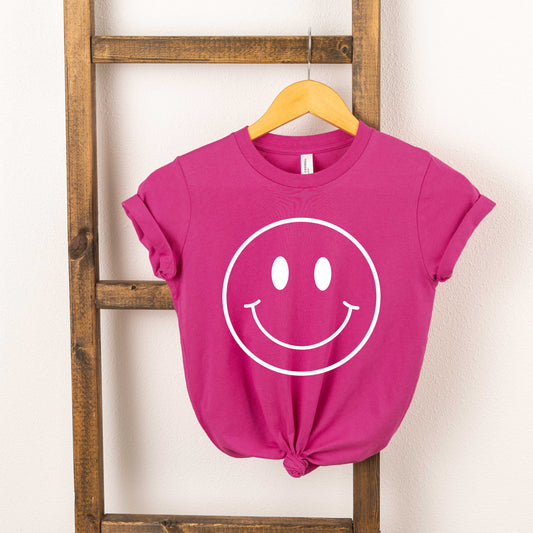 Smiley Face Outline | Youth Short Sleeve Crew Neck by The Juniper Shop