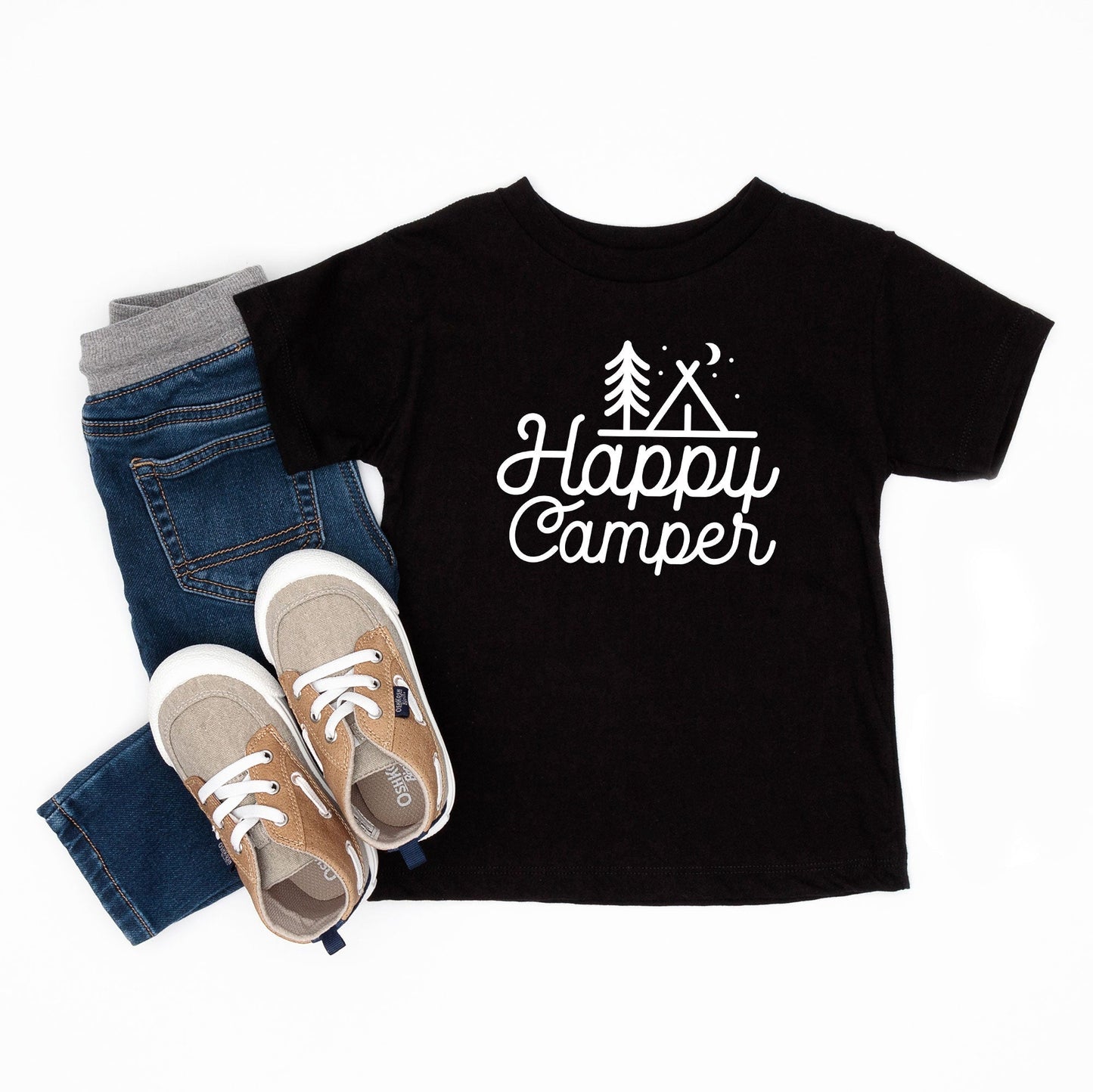 Happy Camper Tent | Toddler Short Sleeve Crew Neck by The Juniper Shop