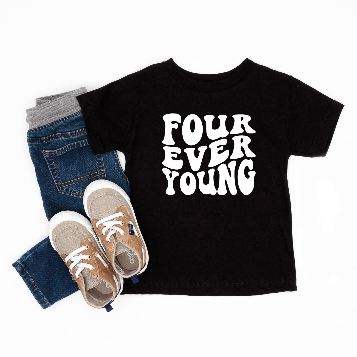 Four Ever Young Wavy | Toddler Short Sleeve Crew Neck by The Juniper Shop