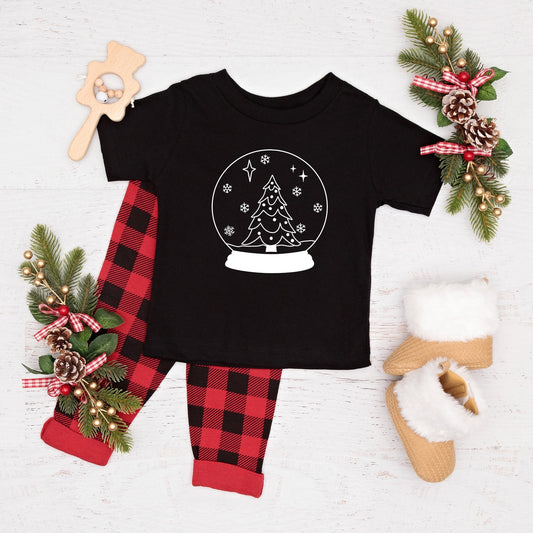 Christmas Snow Globe | Toddler Short Sleeve Crew Neck by The Juniper Shop