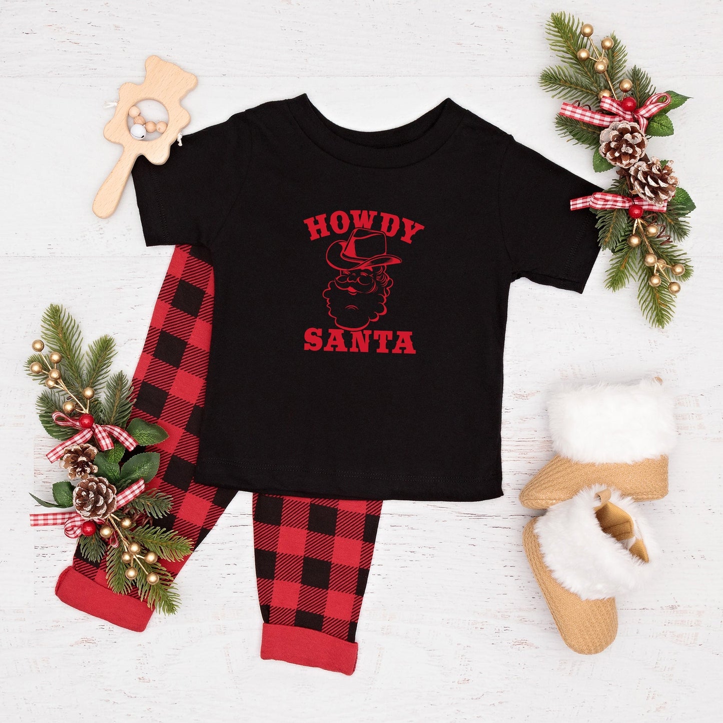 Howdy Santa Claus | Toddler Short Sleeve Crew Neck by The Juniper Shop