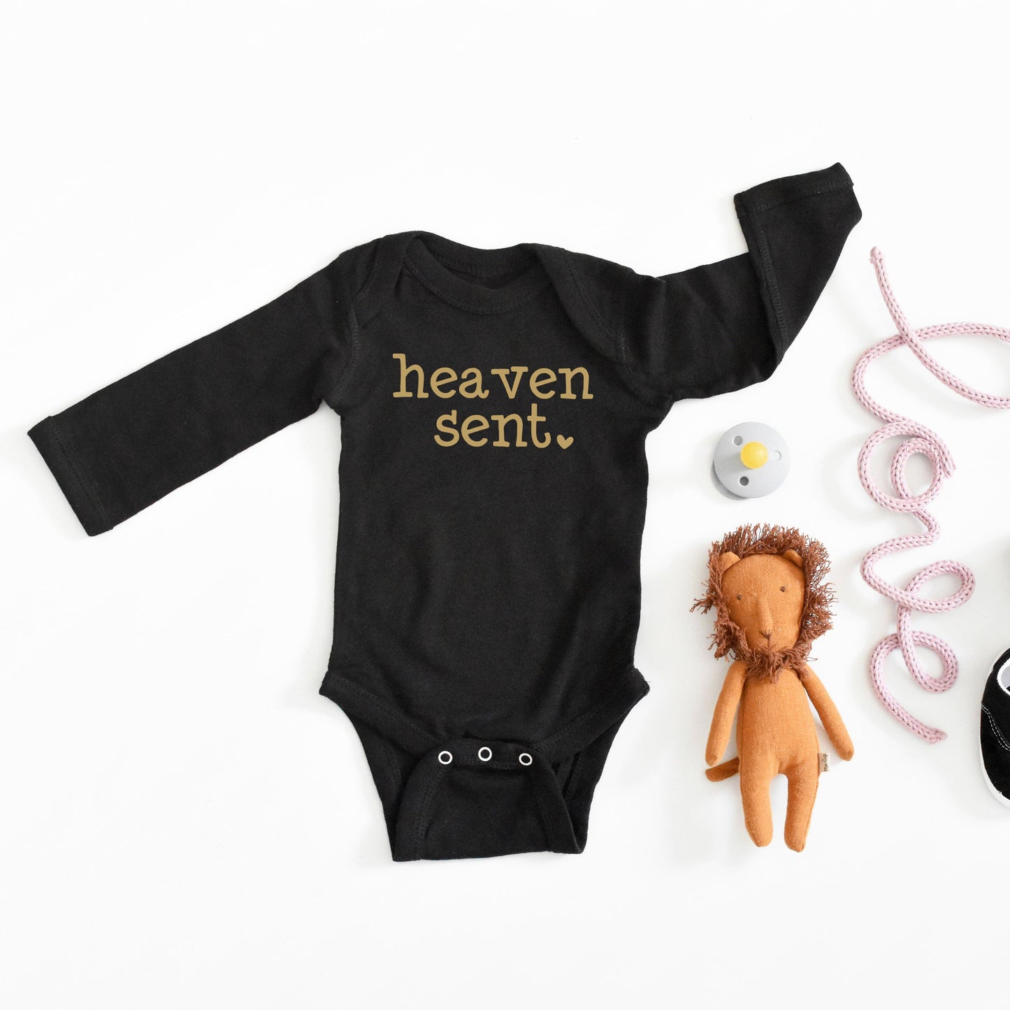 Heaven Sent Heart | Baby Long Sleeve Onesie by The Juniper Shop