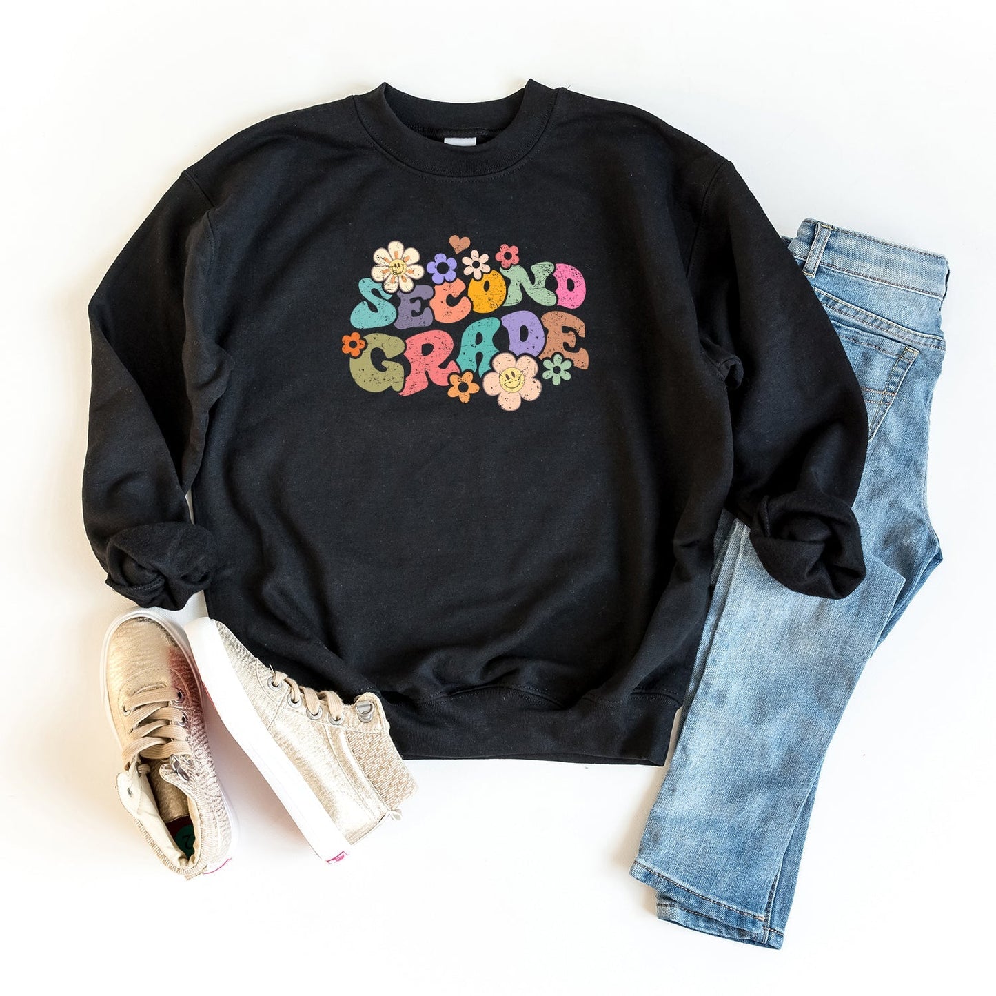 Second Grade Flowers | Youth Graphic Sweatshirt by The Juniper Shop