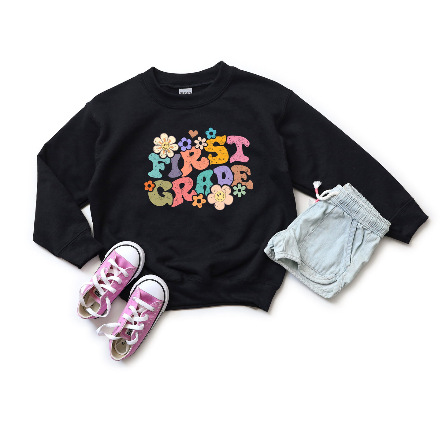 First Grade Flowers | Youth Graphic Sweatshirt by The Juniper Shop