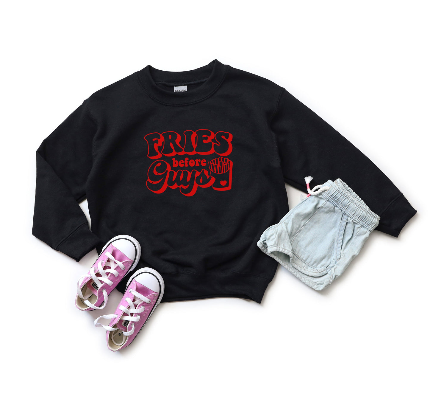 Fries Before Guys Bold | Youth Sweatshirt by The Juniper Shop