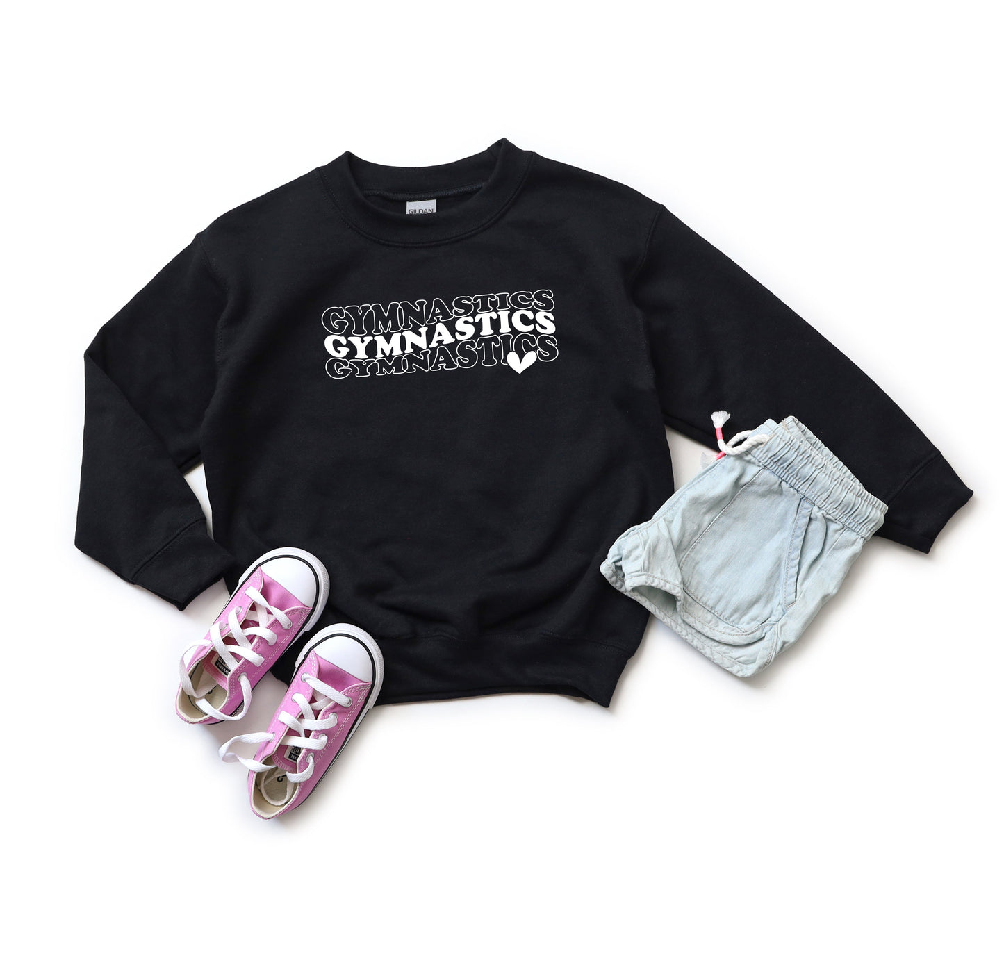 Gymnastics Stacked Heart | Youth Sweatshirt by The Juniper Shop