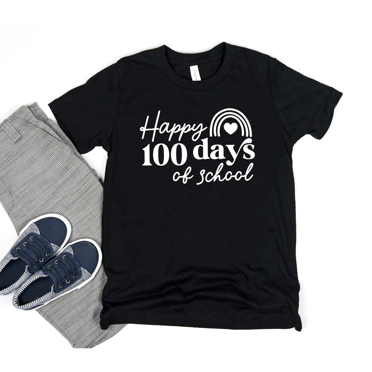 Happy 100 Days Of School | Youth Graphic Short Sleeve Tee by The Juniper Shop