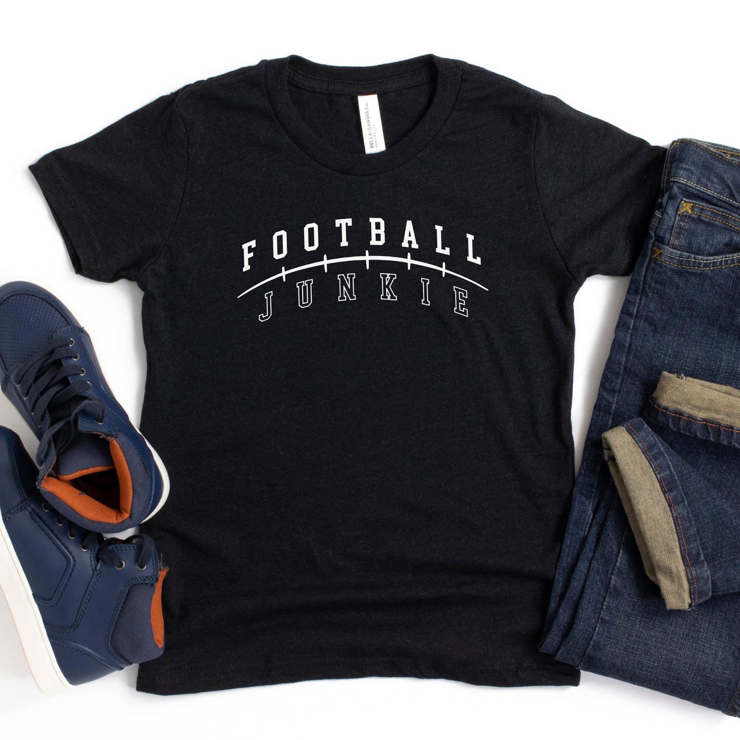 Football Junkie | Youth Short Sleeve Crew Neck by The Juniper Shop