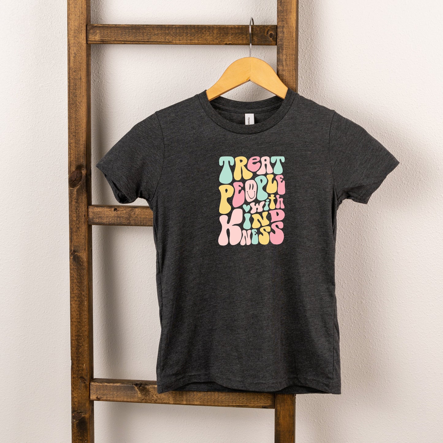 Retro Treat People With Kindness | Toddler Short Sleeve Crew Neck by The Juniper Shop