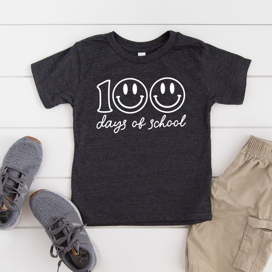 100 Days Of School Smiley Face | Toddler Graphic Short Sleeve Tee by The Juniper Shop