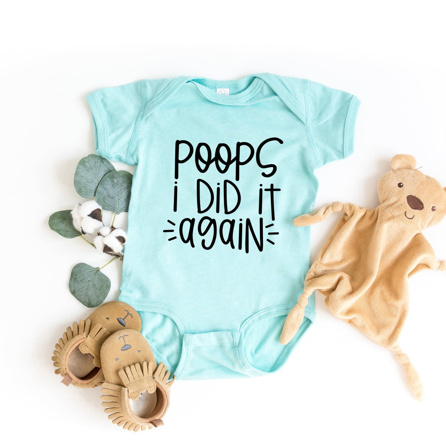 Poops I Did It Again | Baby Graphic Short Sleeve Onesie by The Juniper Shop