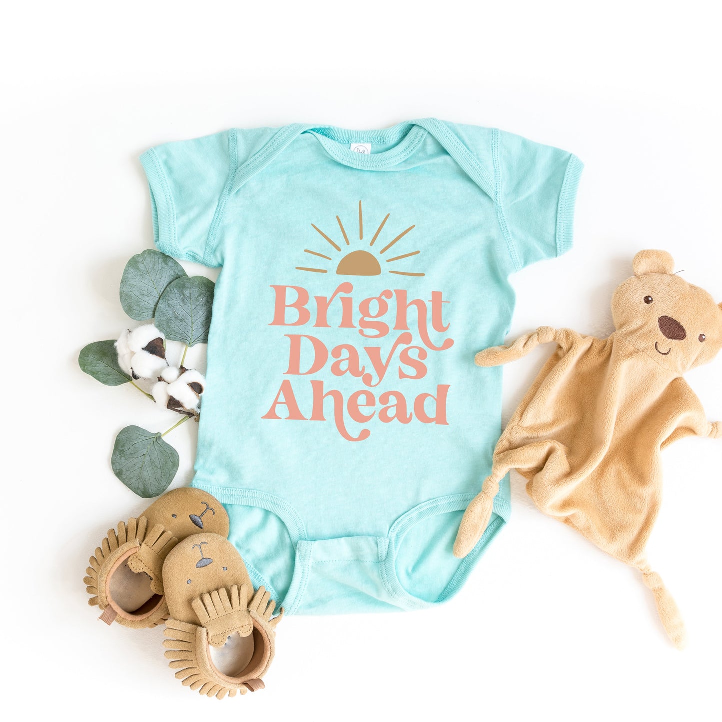 Bright Days Ahead Sun | Baby Graphic Short Sleeve Onesie by The Juniper Shop