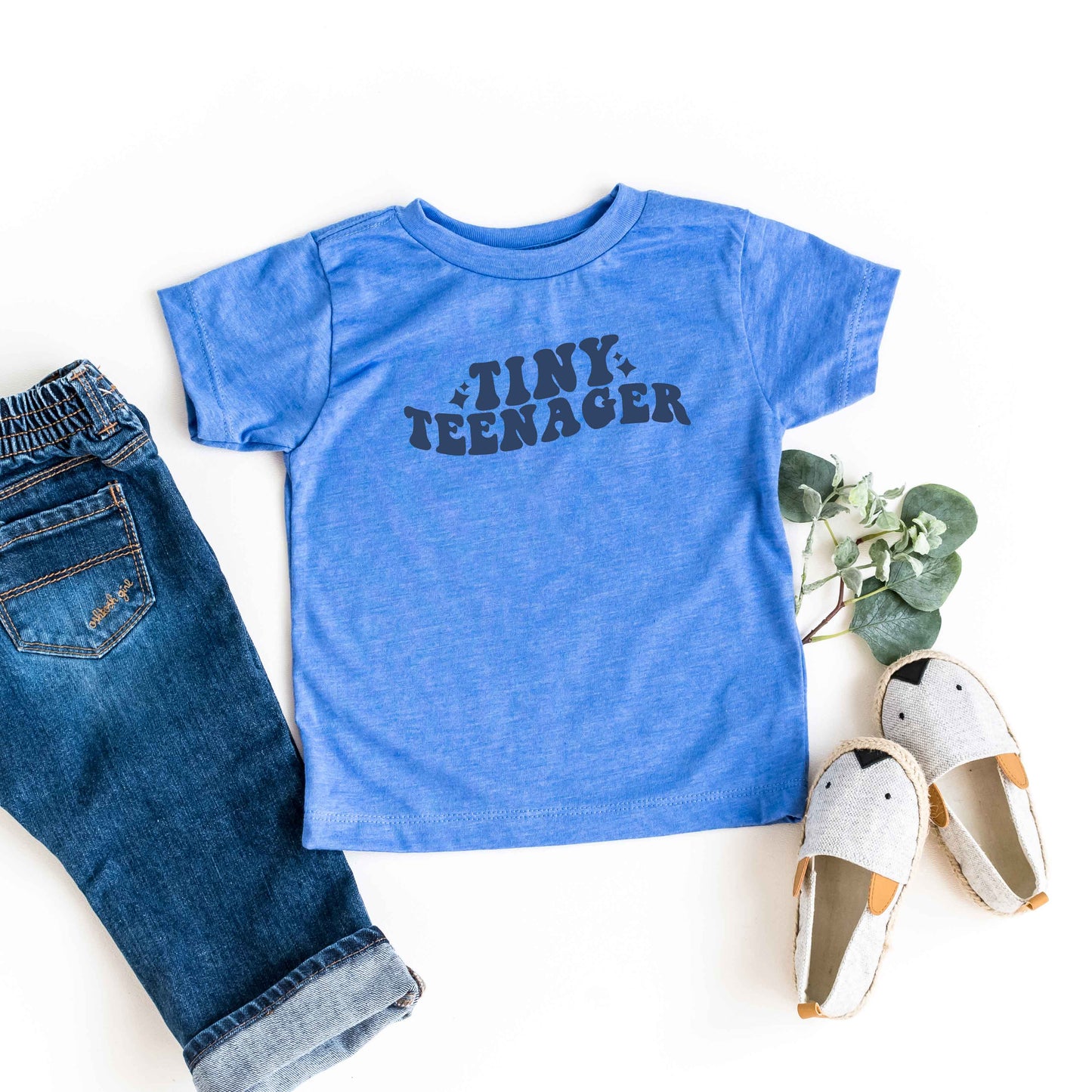 Tiny Teenager Wavy | Toddler Short Sleeve Crew Neck by The Juniper Shop