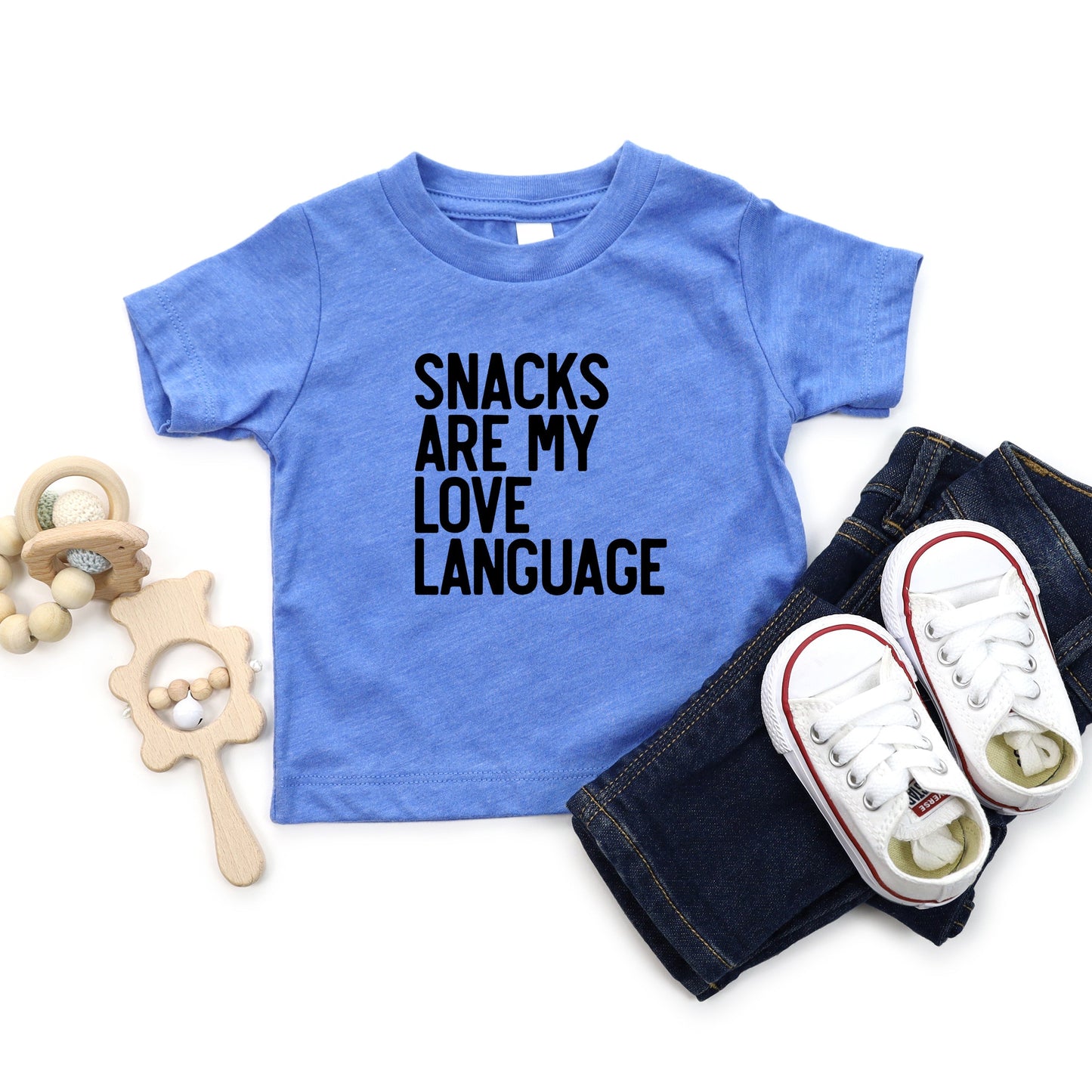 Snacks Are My Love Language | Toddler Short Sleeve Crew Neck by The Juniper Shop