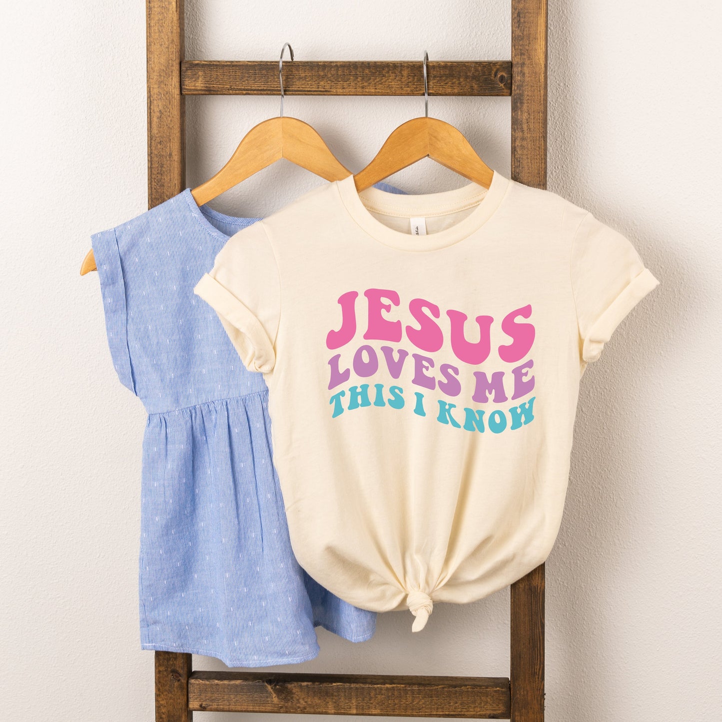 Jesus Loves Me This I Know Wavy | Youth Short Sleeve Crew Neck by The Juniper Shop