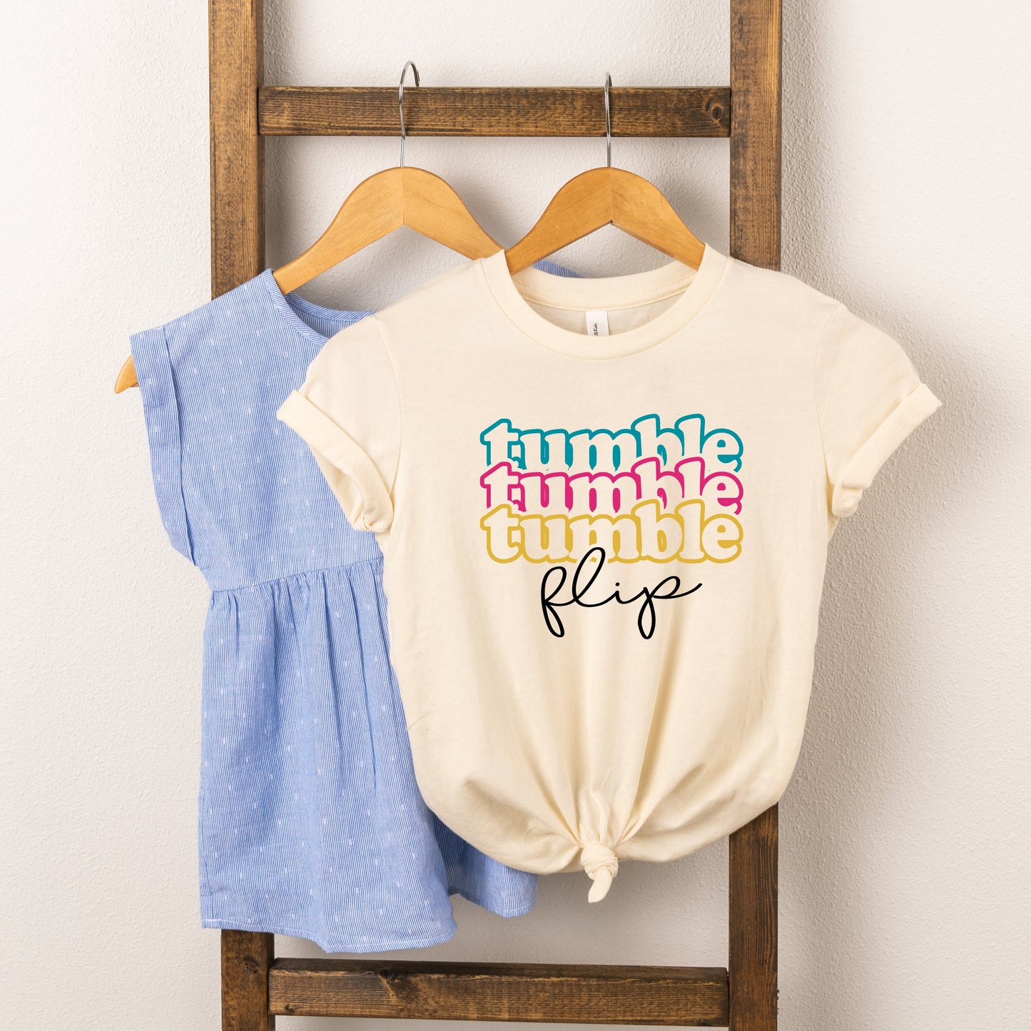 Tumble Flip Stacked | Toddler Short Sleeve Crew Neck by The Juniper Shop