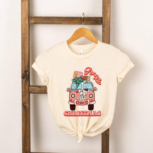 Retro Van Groovy Christmas | Toddler Short Sleeve Crew Neck by The Juniper Shop