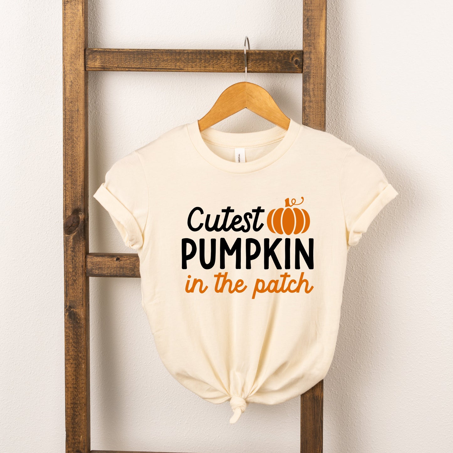 Cutest Pumpkin In The Patch Colorful | Toddler Short Sleeve Crew Neck by The Juniper Shop