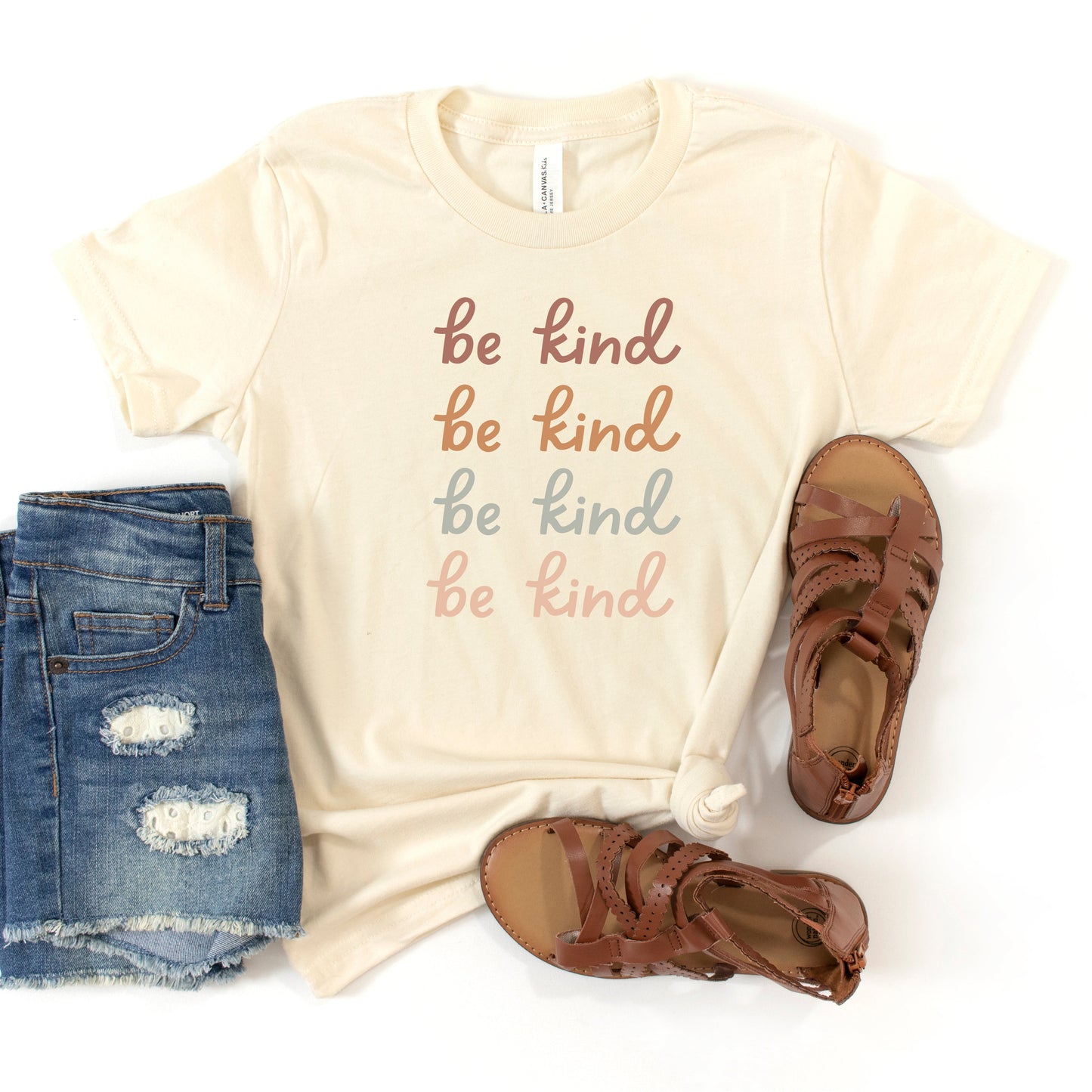 Be Kind Stacked | Youth Short Sleeve Crew Neck by The Juniper Shop