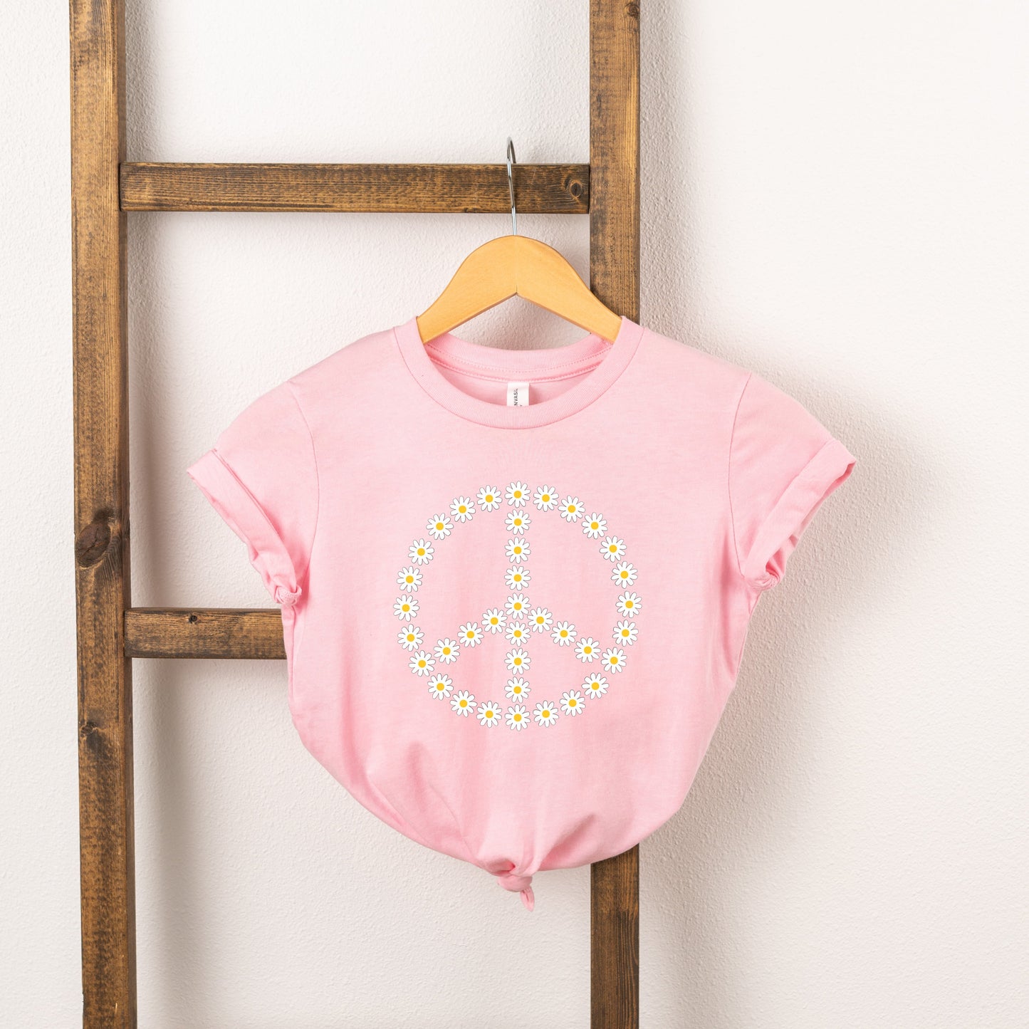 Daisy Peace Sign | Toddler Short Sleeve Crew Neck by The Juniper Shop