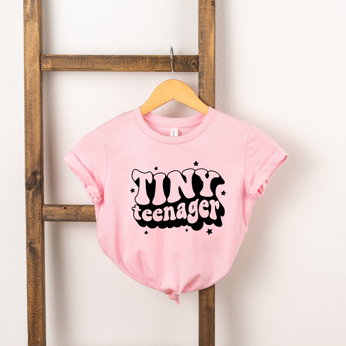 Retro Tiny Teenager Stars | Toddler Short Sleeve Crew Neck by The Juniper Shop