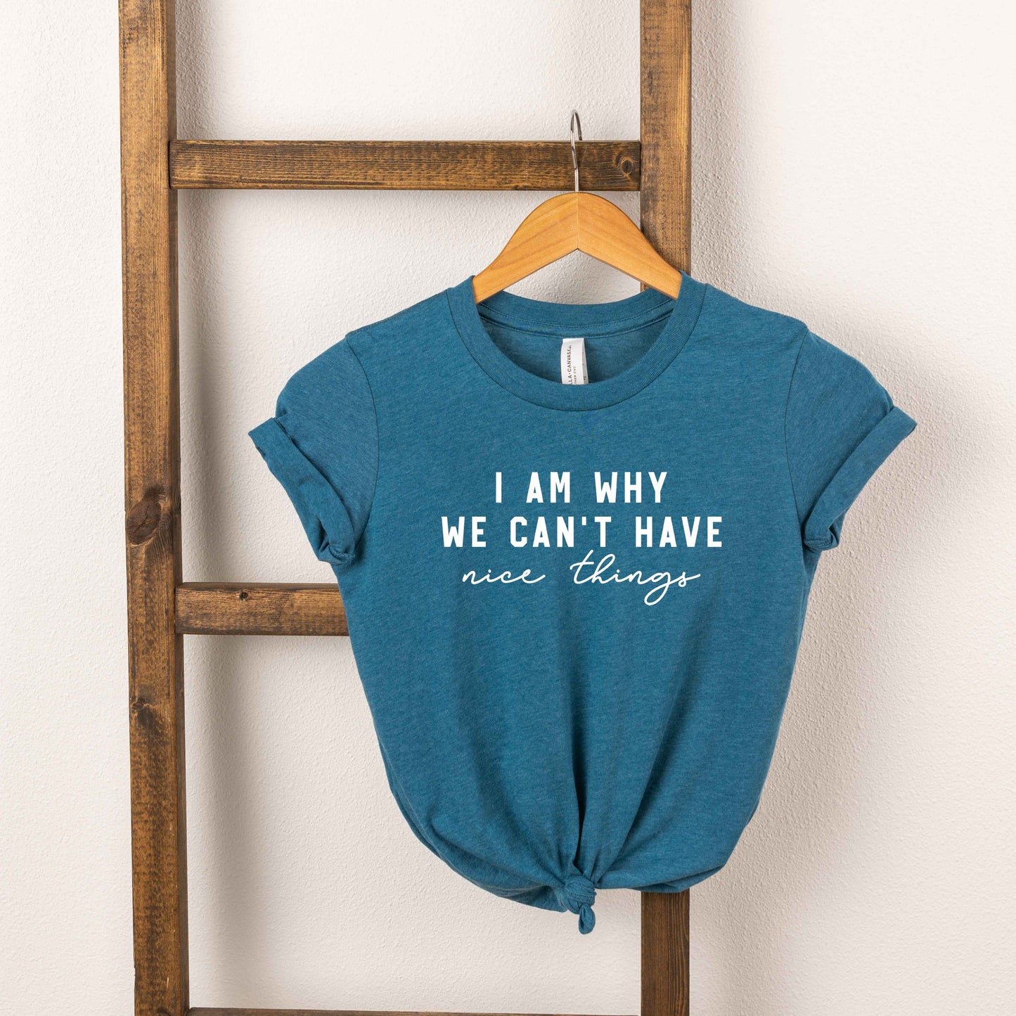 Can't Have Nice Things Cursive | Toddler Short Sleeve Crew Neck by The Juniper Shop