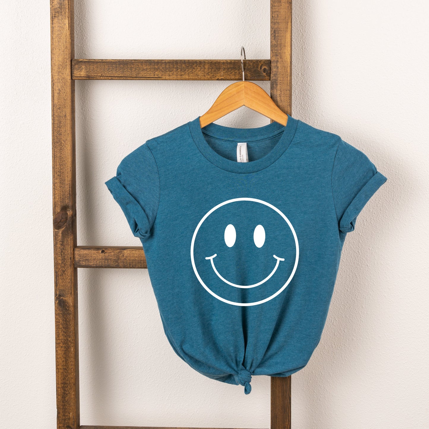 Smiley Face Outline | Toddler Short Sleeve Crew Neck by The Juniper Shop