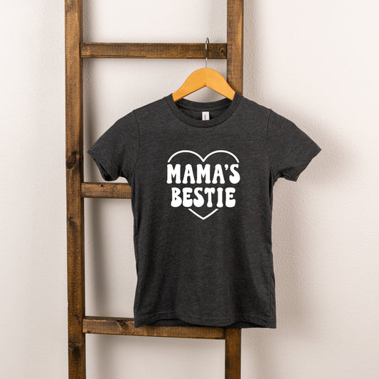 Mama's Bestie Heart | Toddler Short Sleeve Crew Neck by The Juniper Shop