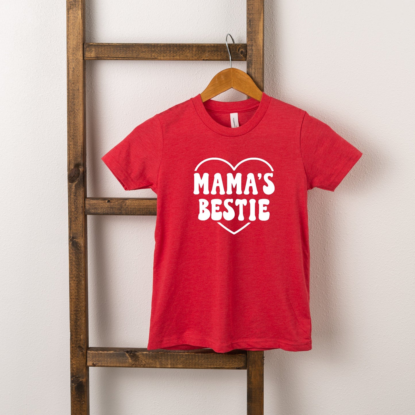 Mama's Bestie Heart | Toddler Short Sleeve Crew Neck by The Juniper Shop