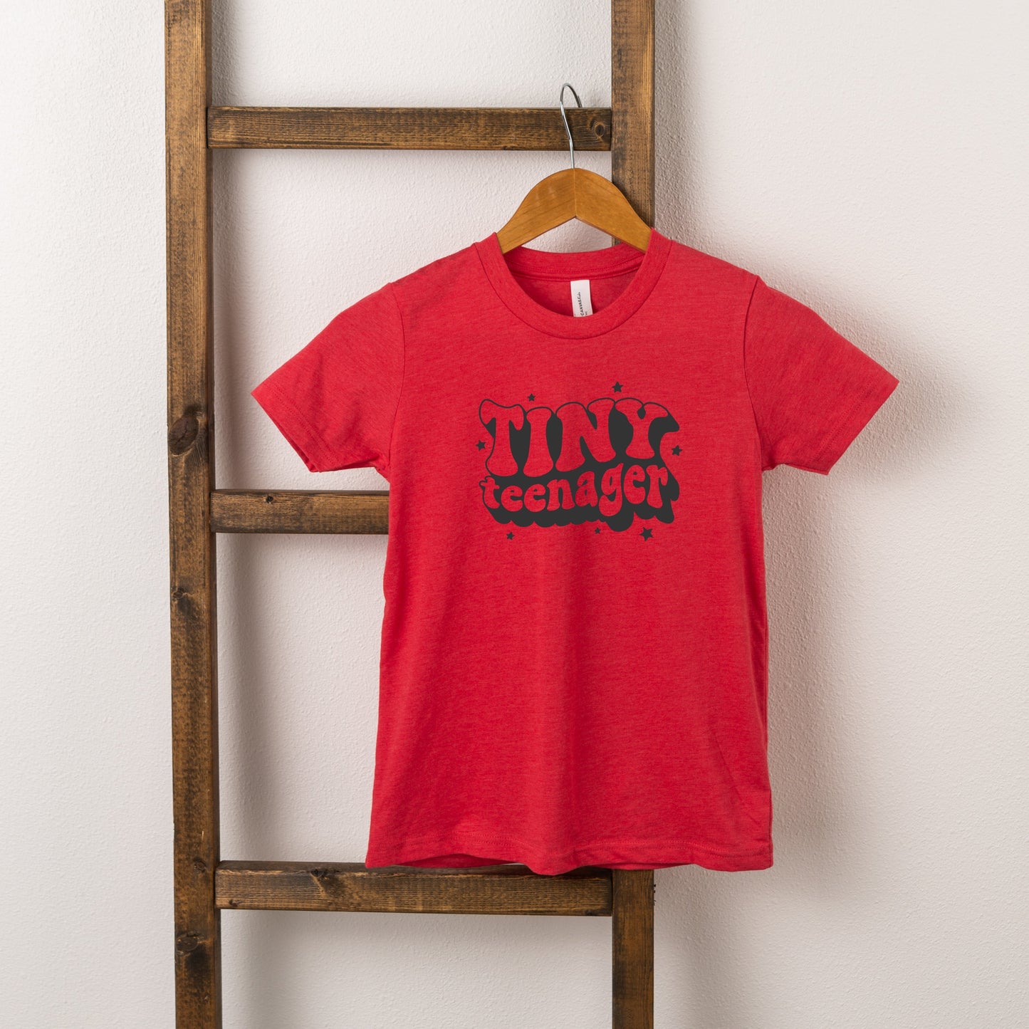 Retro Tiny Teenager Stars | Toddler Short Sleeve Crew Neck by The Juniper Shop