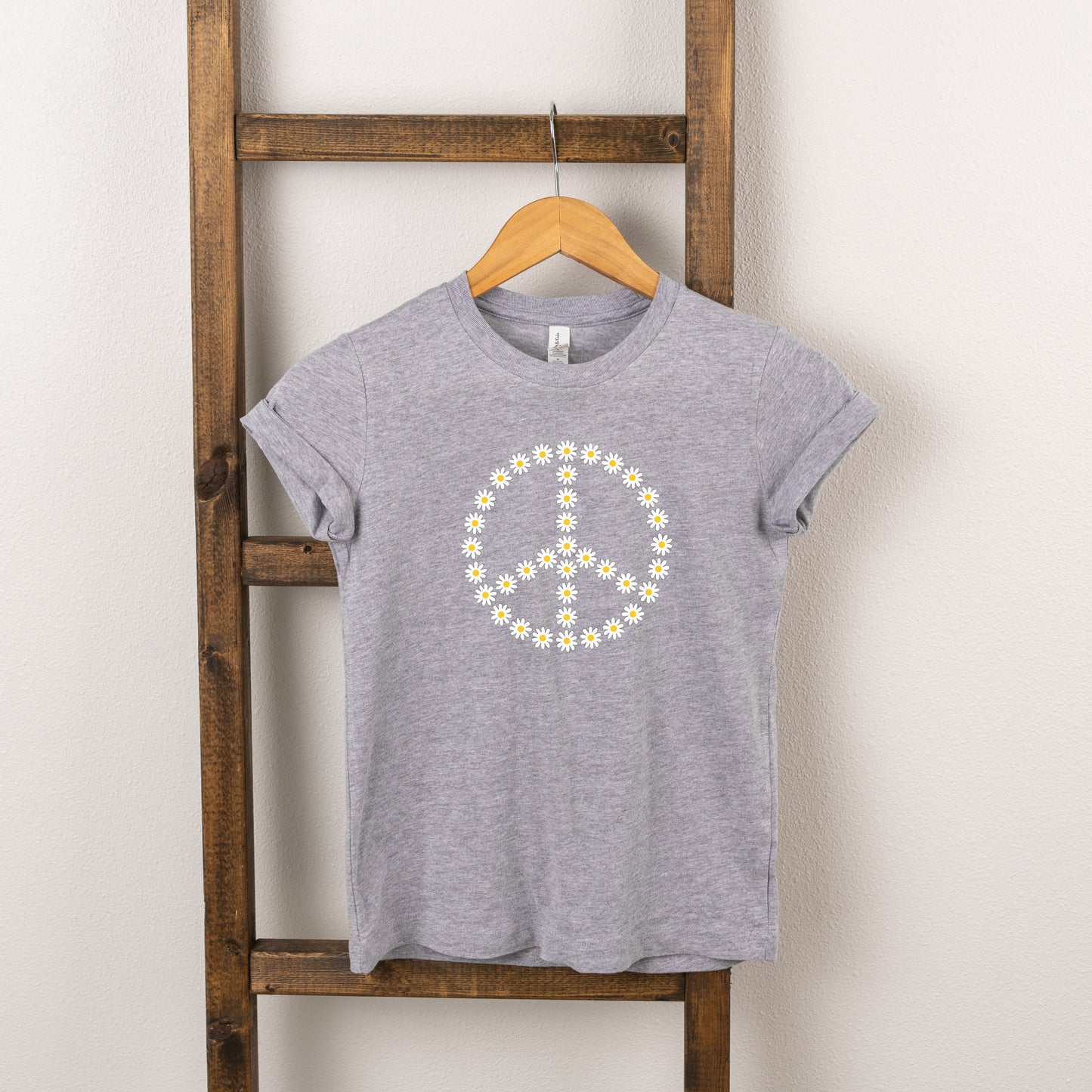 Daisy Peace Sign | Toddler Short Sleeve Crew Neck by The Juniper Shop