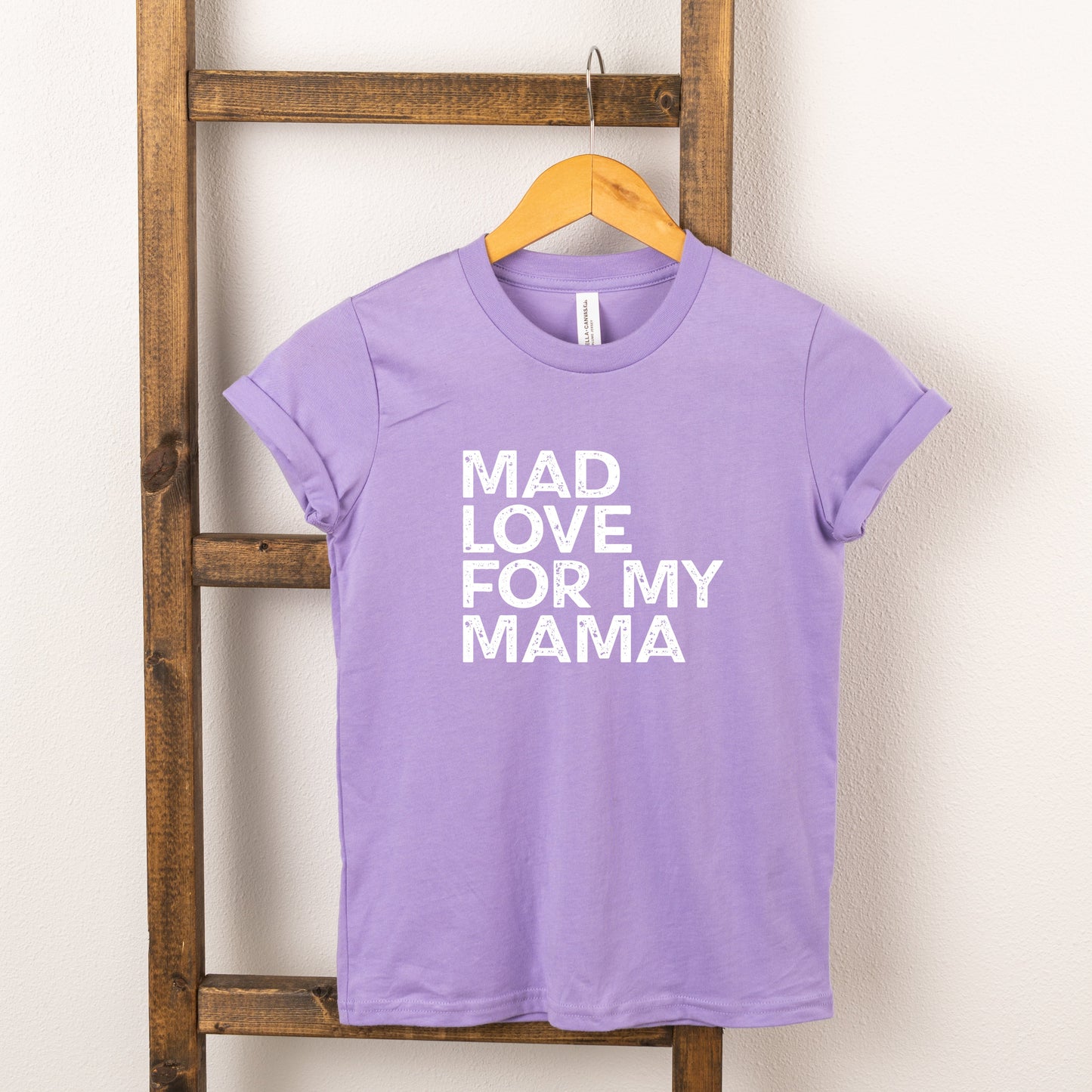 Mad Love For My Mama Distressed | Youth Short Sleeve Crew Neck by The Juniper Shop