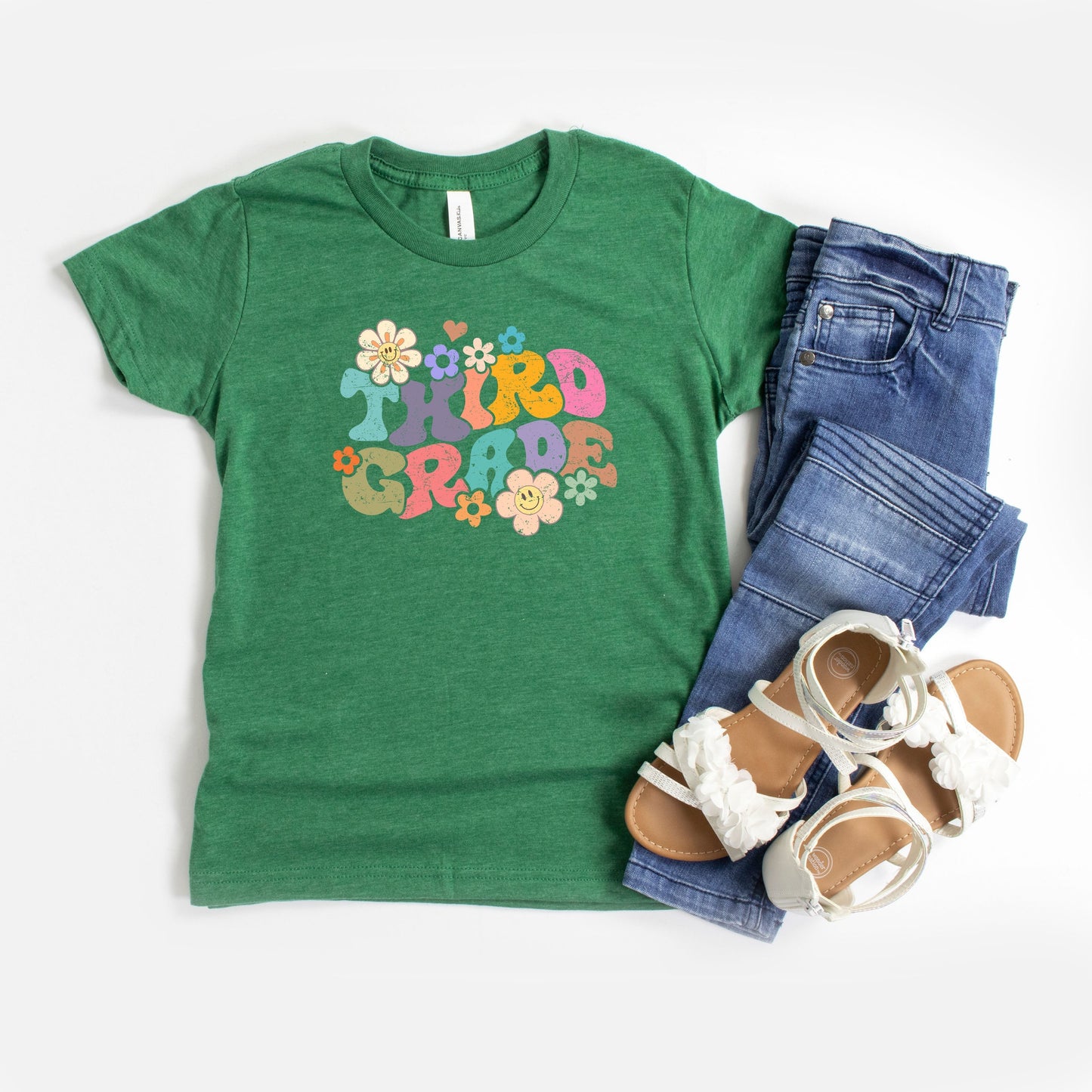 Third Grade Flowers | Youth Graphic Short Sleeve Tee by The Juniper Shop