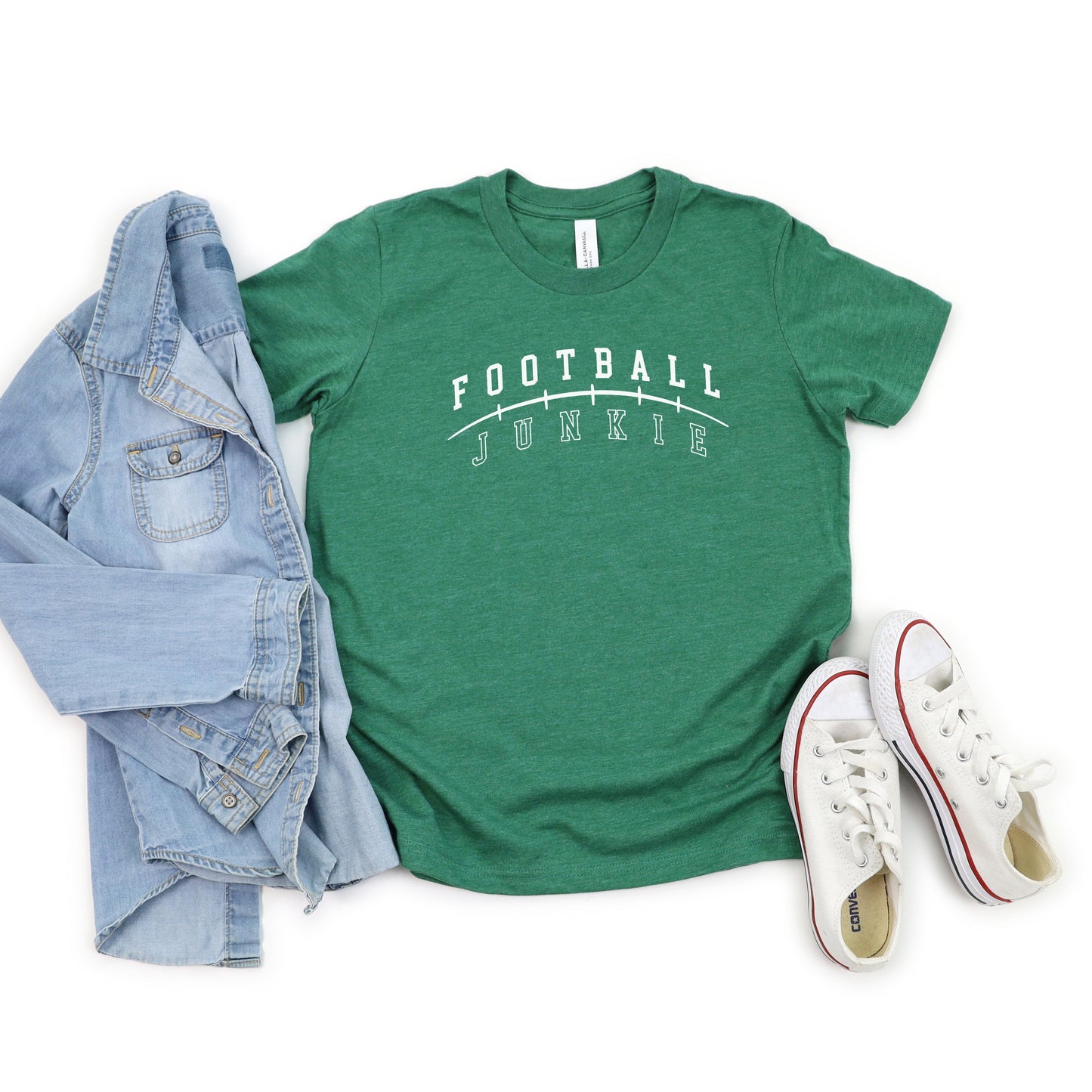 Football Junkie | Youth Short Sleeve Crew Neck by The Juniper Shop